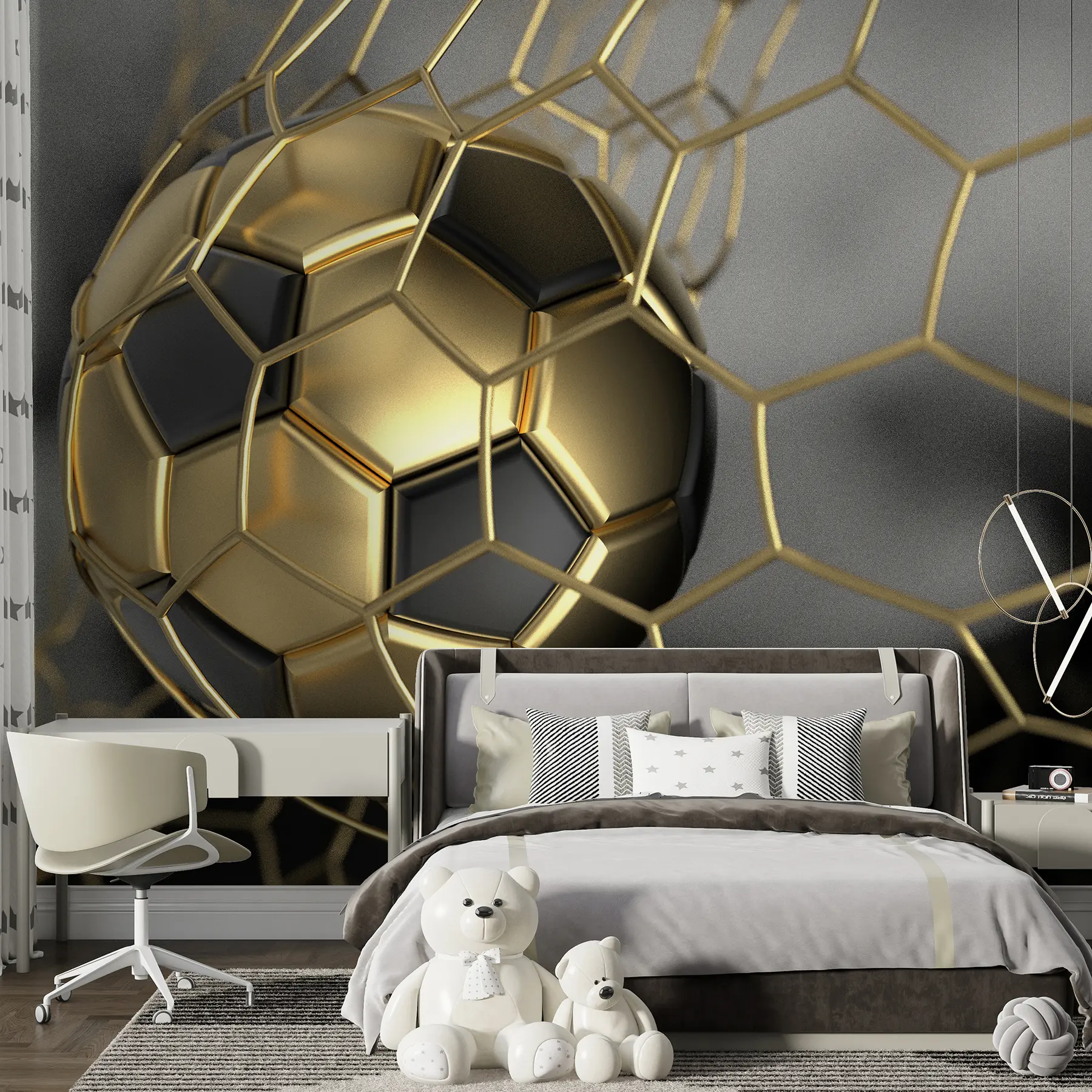 wall murals A soccer ball in the goal u73010d3