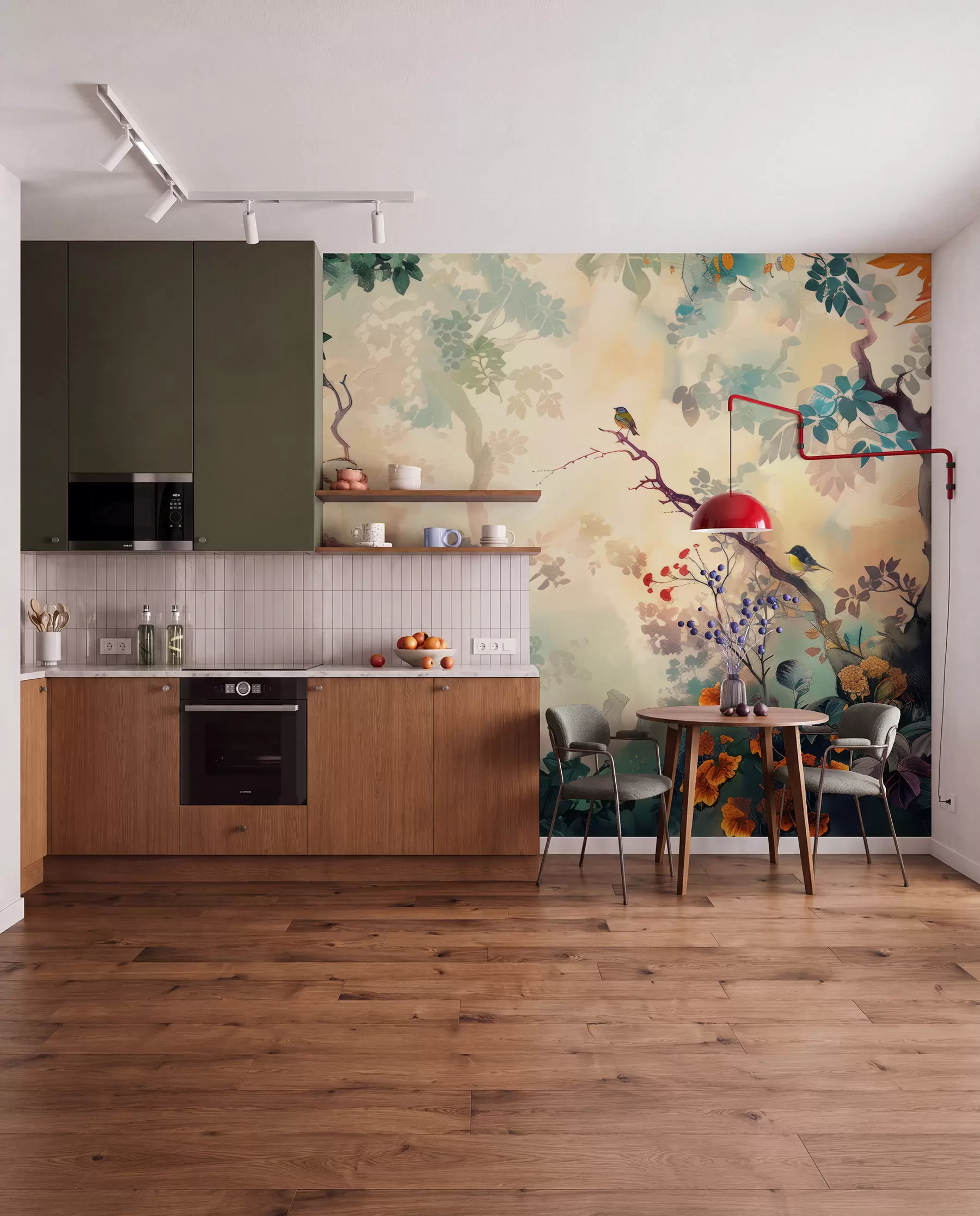 wall murals Bird colours in the forest u99610