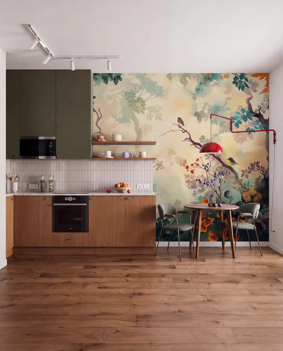 wall murals Bird colours in the forest u99610