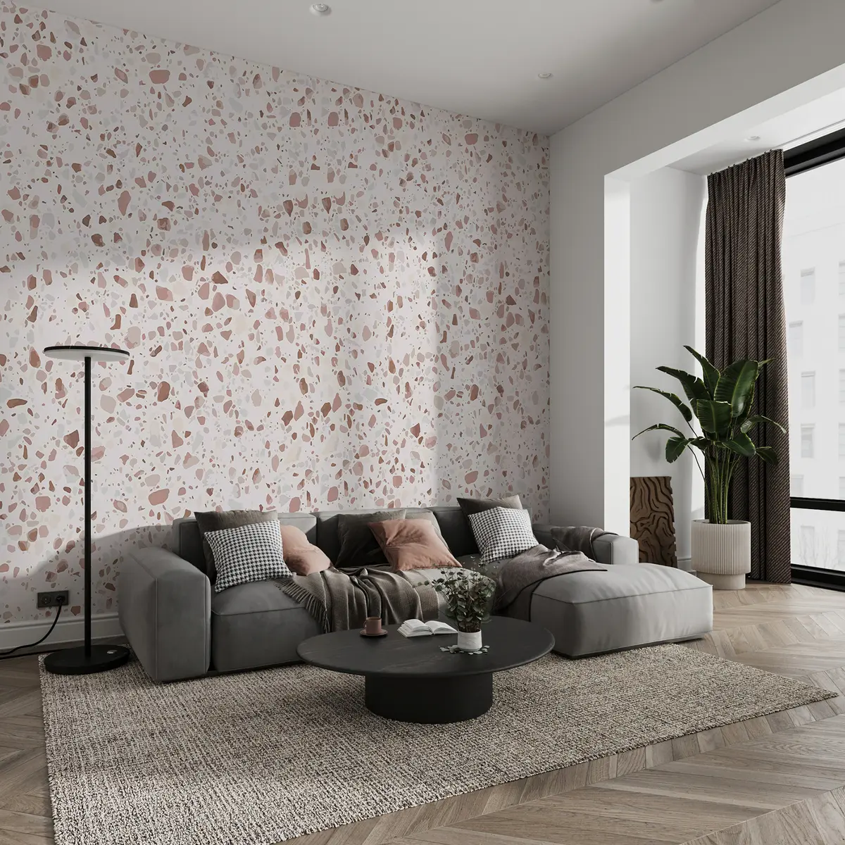 wall murals Pink terrazzo u99668