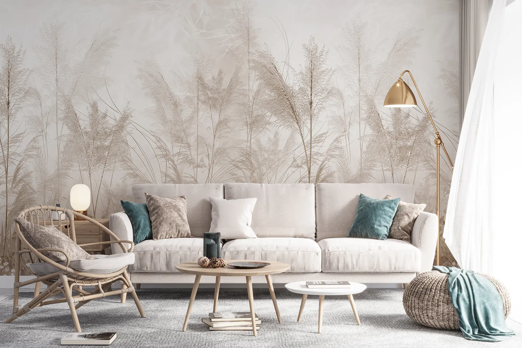 wall murals Tall plants in pastel colours u93903d2