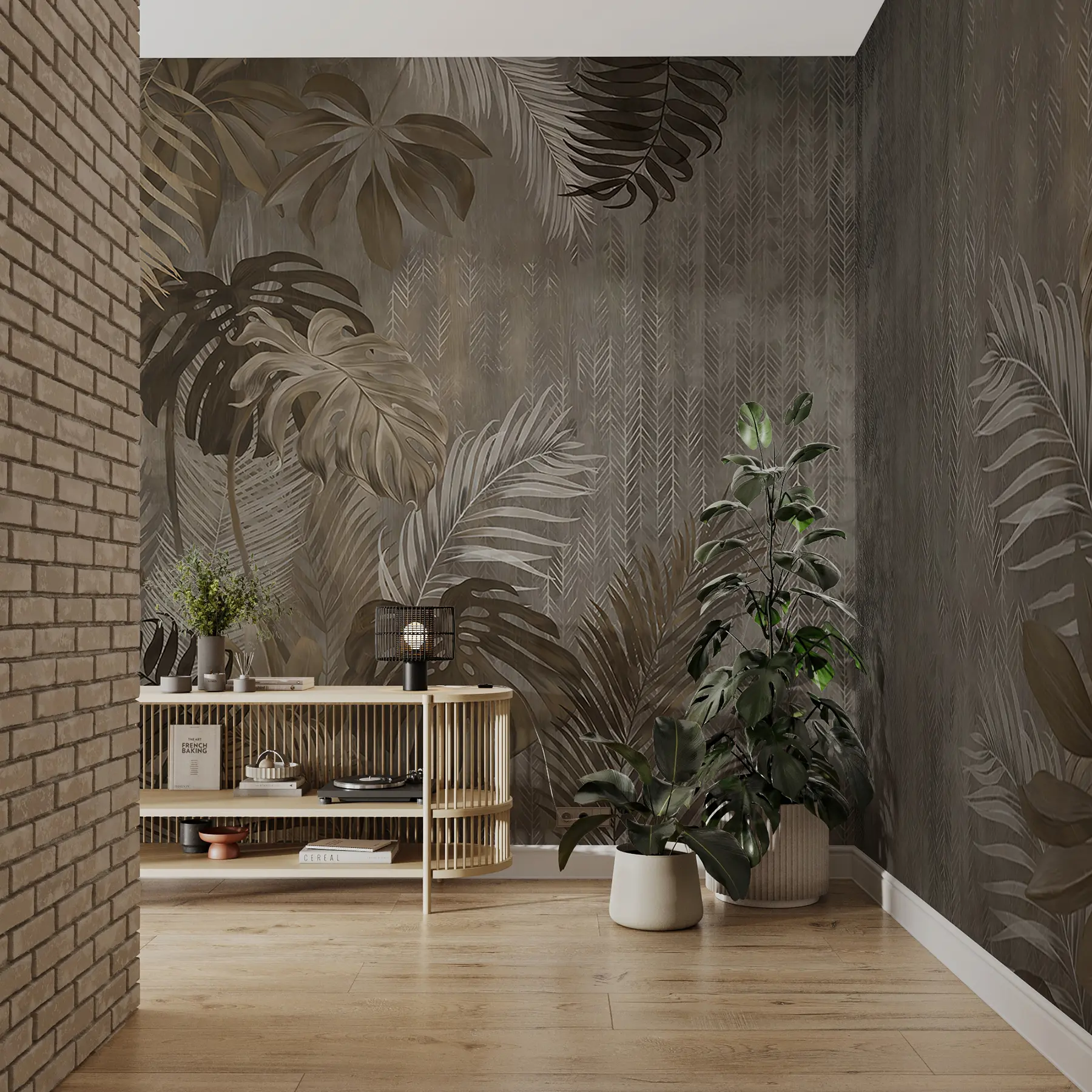 wall murals Tropical leaves in grunge style u97012d2