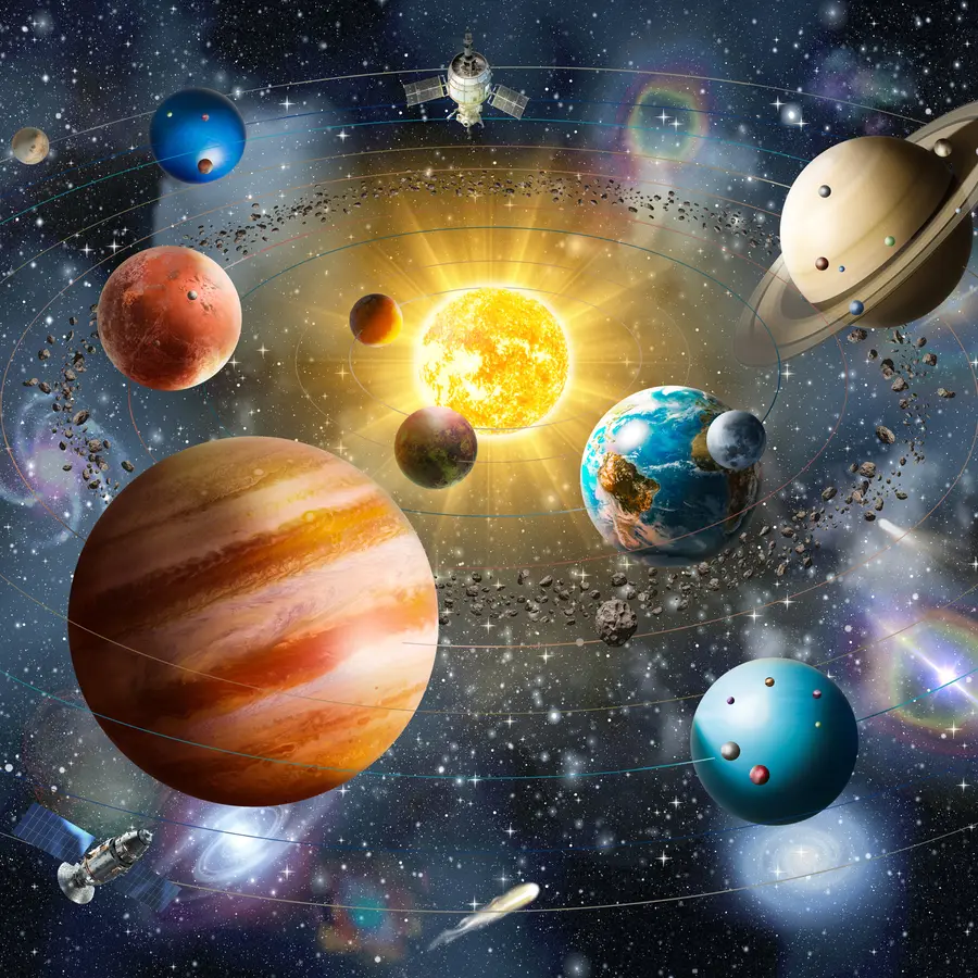 wall murals Fascinating space, solar system u97222d1