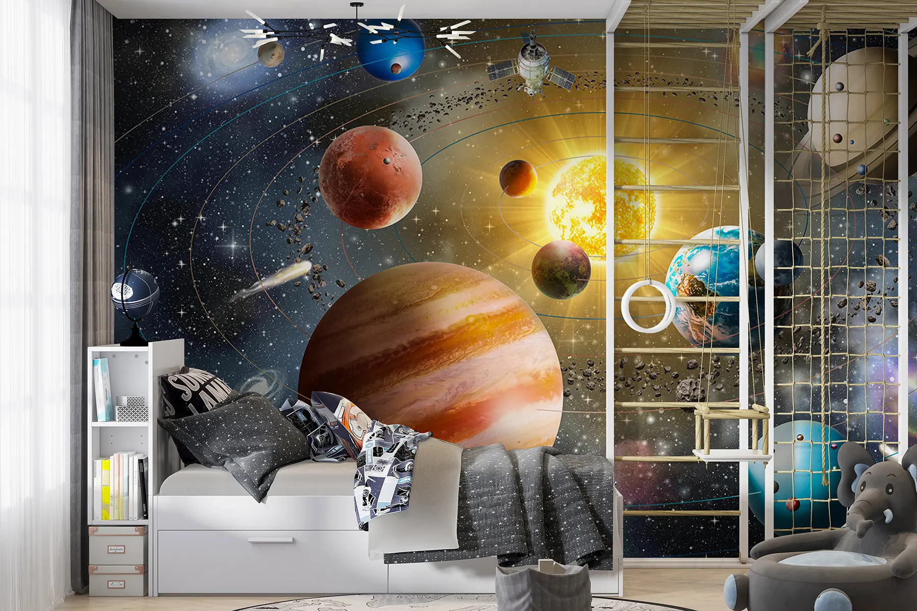 wall murals Fascinating space, solar system u97222d2