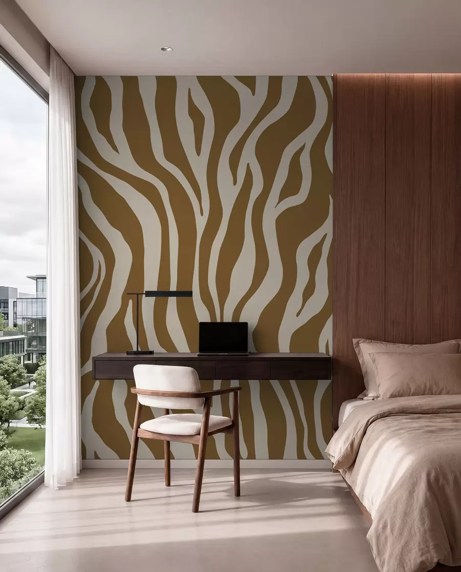wall murals Ochre Zebra Stripes u99173