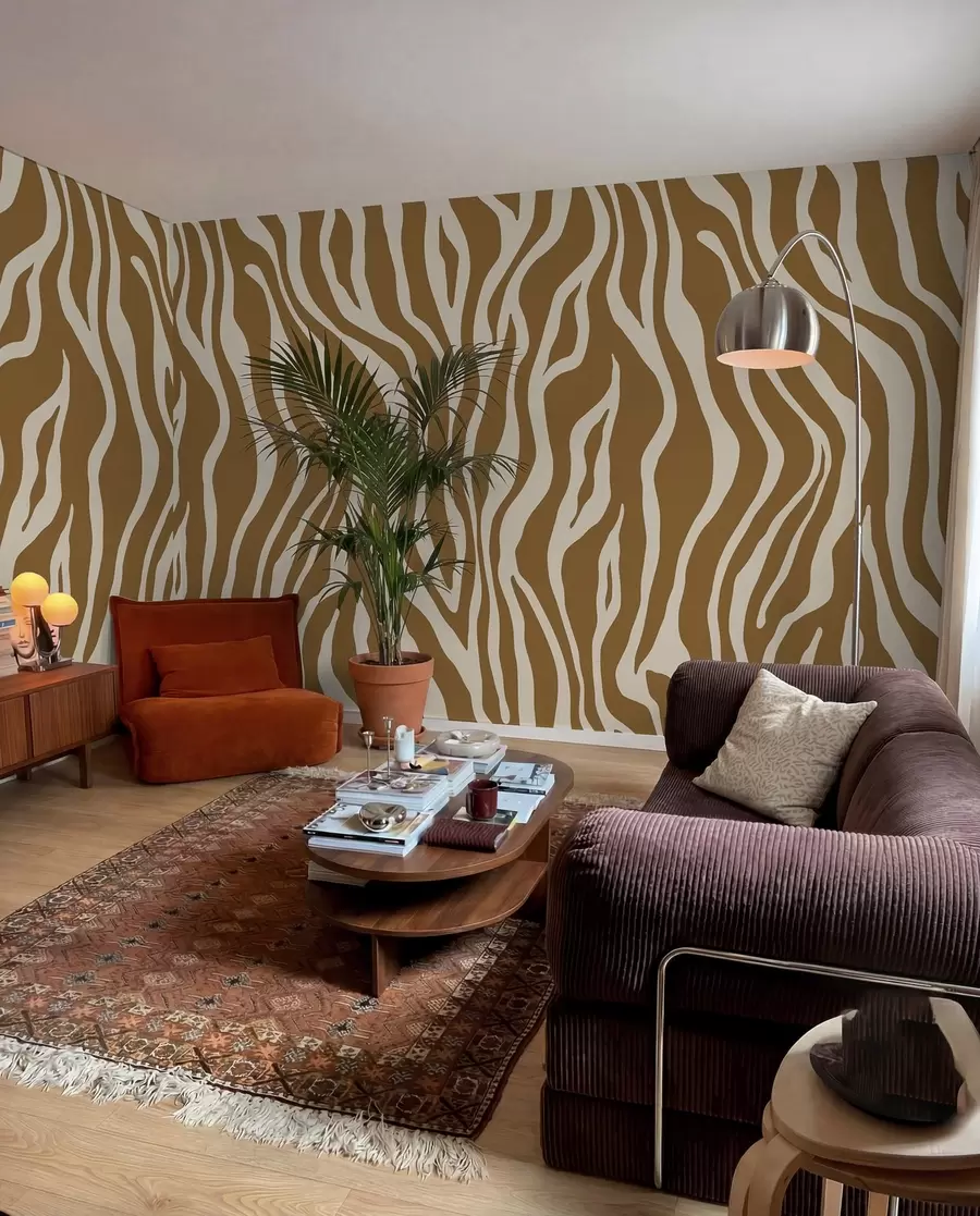 wall murals Ochre Zebra Stripes u99173