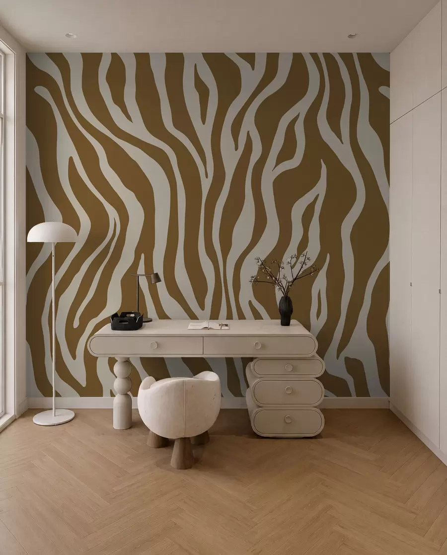wall murals Ochre Zebra Stripes u99173