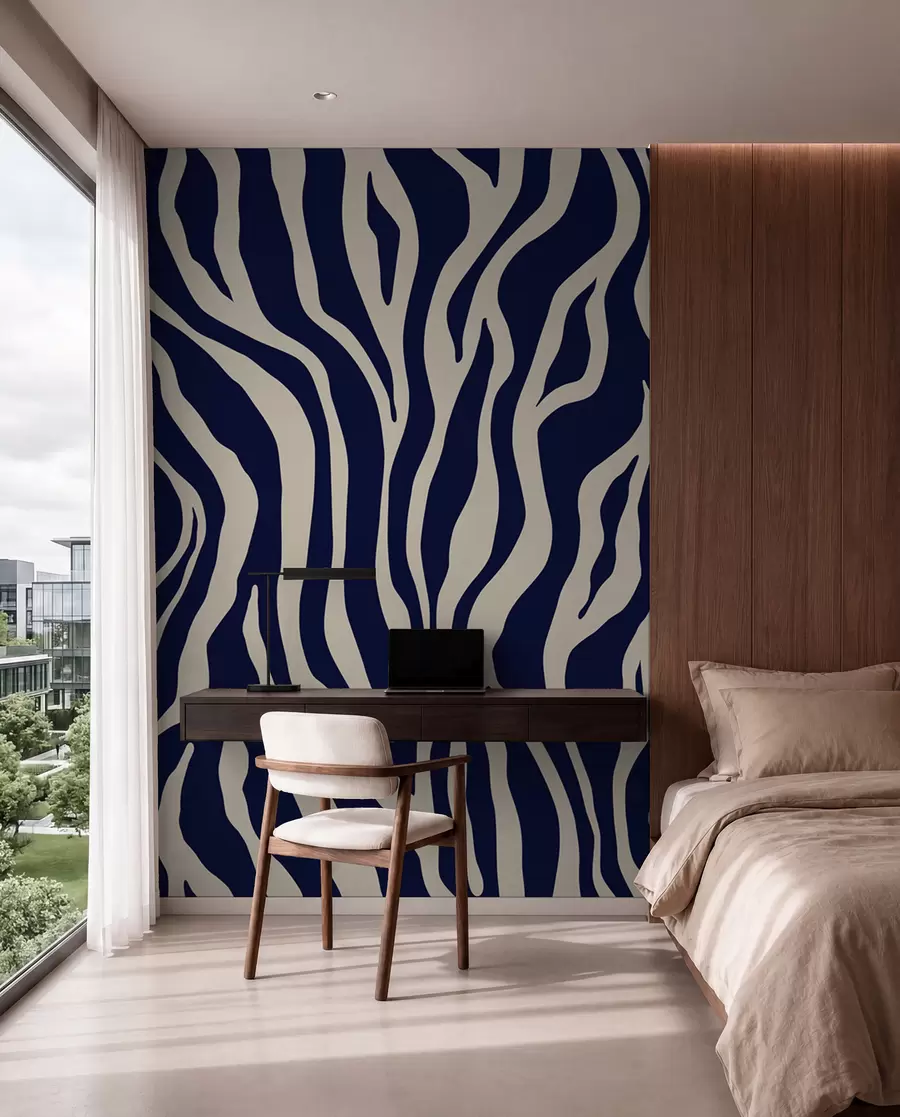 wall murals Indigo Zebra Stripes u99173v1