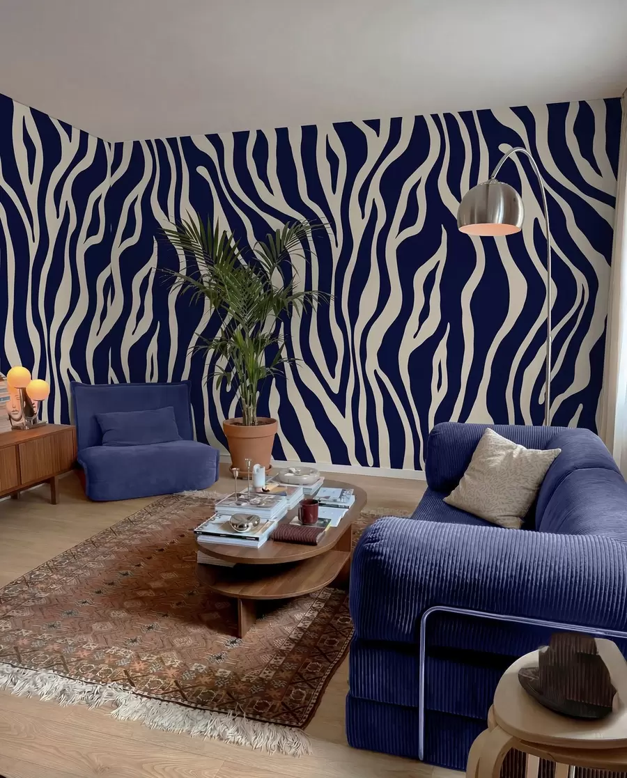 wall murals Indigo Zebra Stripes u99173v1