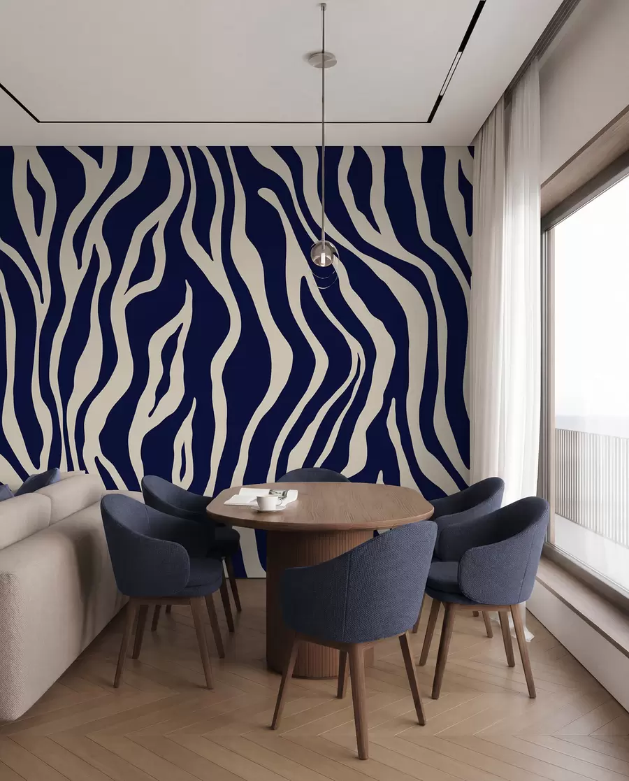 wall murals Indigo Zebra Stripes u99173v1