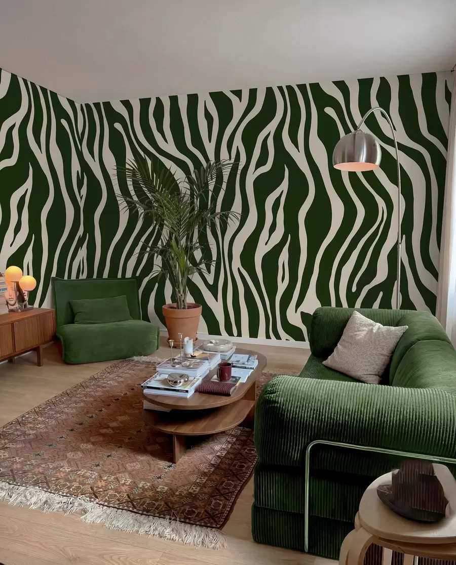 wall murals Forest Green Zebra Stripes u99173v2
