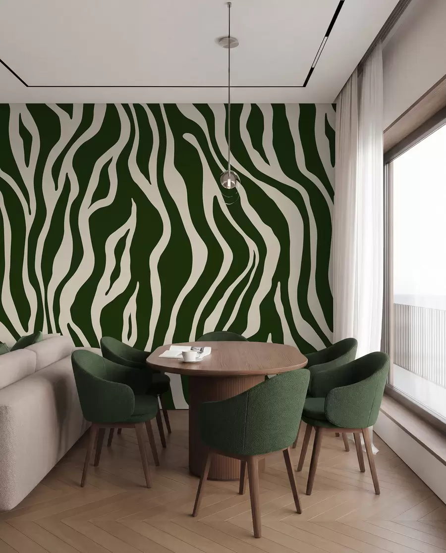 wall murals Forest Green Zebra Stripes u99173v2