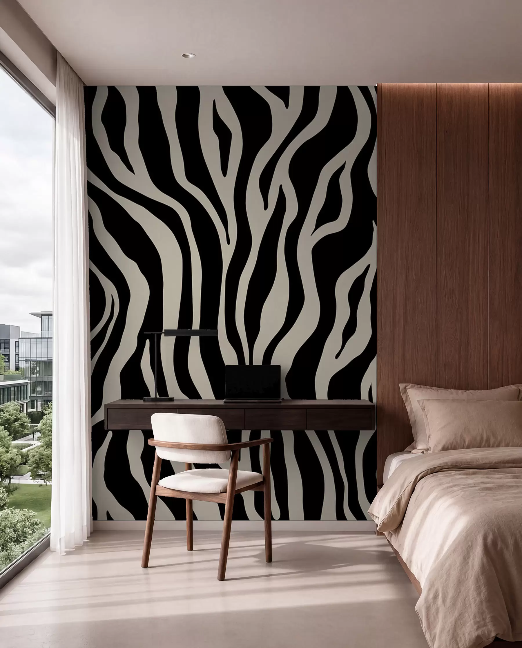 wall murals Vector print of zebra skin in black and white colours u99173v3