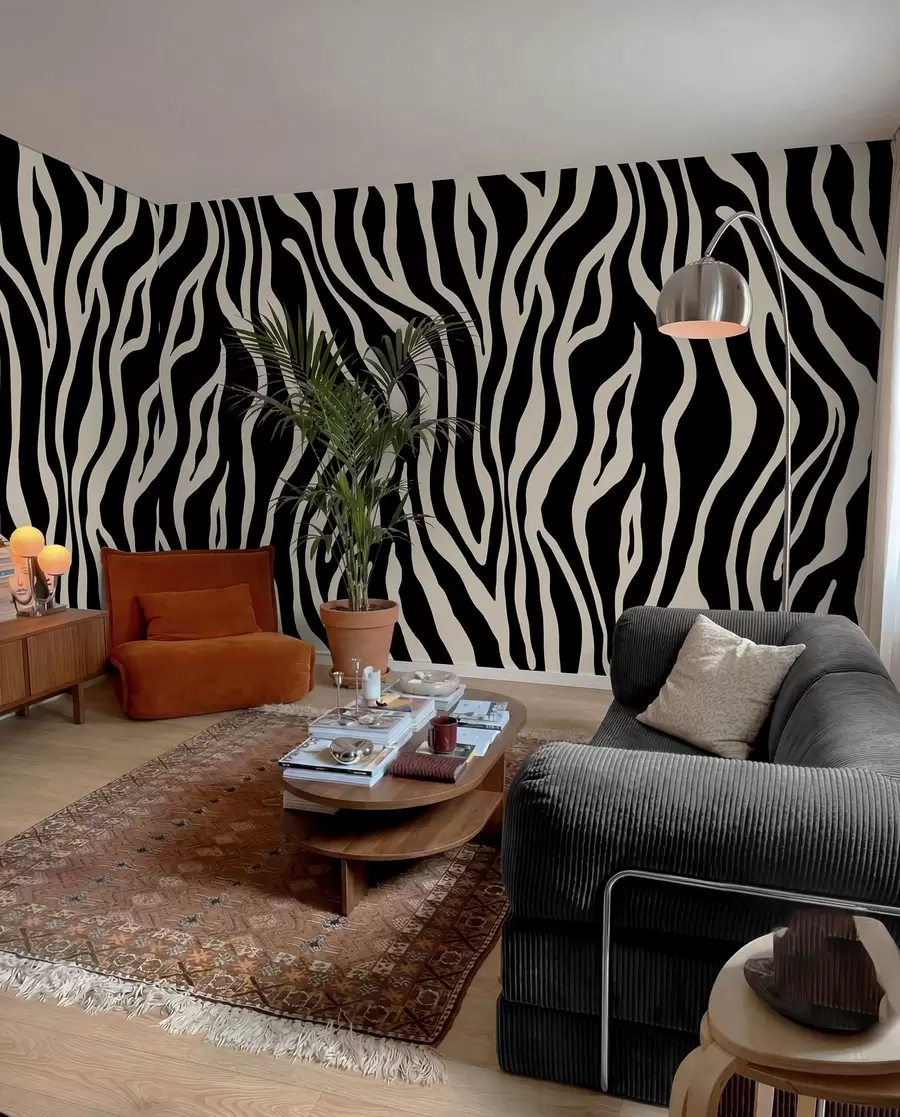 wall murals Vector print of zebra skin in black and white colours u99173v3